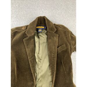 Ralph Lauren Rugby Blazer Womens 0 Brown Corduroy Military Epaulette Jacket